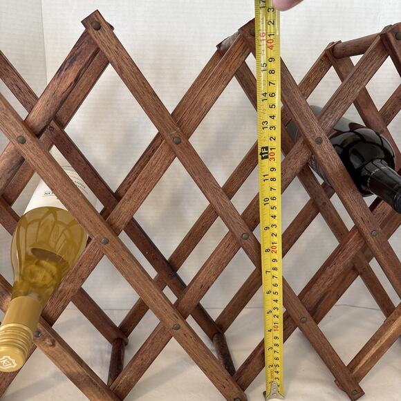 Wine Rack Wooden, Counter-top, Tabletop, Expandable, Accordion Style VTG - Picture 6 of 8